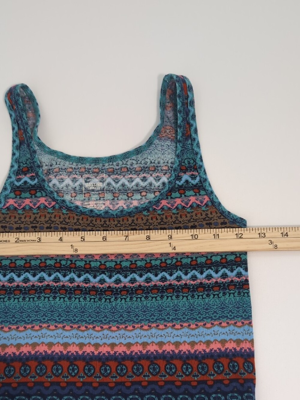 Mossimo Vibrant Multicolor Aztec Bohemian Geometric Bodycon Tank Top Large - Picture 4 of 6